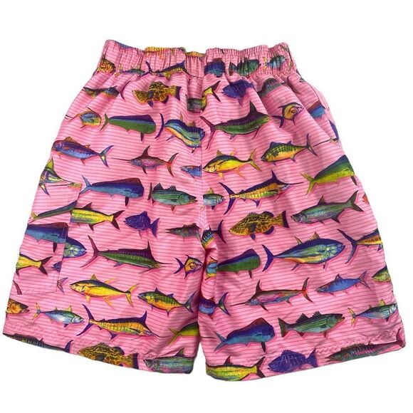 Broken Threads Men’s Sz Sm Pink Fish Lined Surf Swim Trunks Board Shorts - Picture 3 of 4
